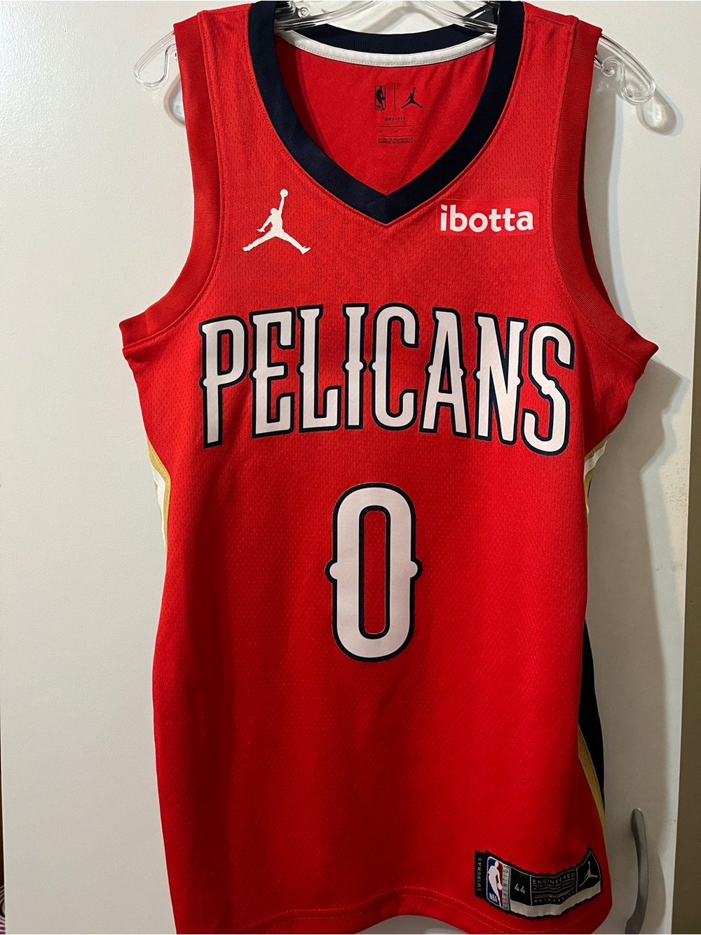 New Orleans Pelicans Red Custom Hype Team NBA Basketball Jersey - #0